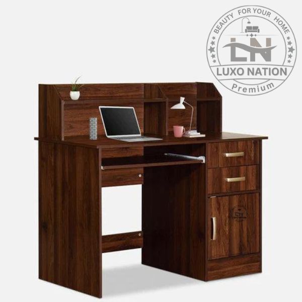 Luxo Nation Study Table with Storage | Premium Wooden Desk for Home Office